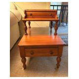 Wood double stacked end table