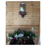 Artificial Flowers & Candle Holder