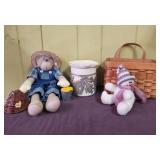 Snowman, Crock, Basket