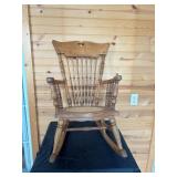 Child's Oak rocker, woven seat