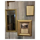 Framed Pictures and Mirror
