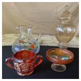 Carnival, Amberina, Depression glass items