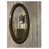 Oval Mirror, Antique Oak Frame