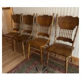 Oak Pressed Back Chairs (4)