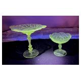 Glass compotes - glow in black light