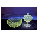 Fostoria Lidded Compote & Bowl, Glowing
