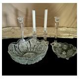 Crystal Candlesticks & Bowls