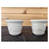 Longaberger Pottery Ivory Votive Cups (2)