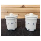 Longaberger Pottery Condiment Crocks
