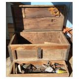 Antique Carpenters Job Box & Contents