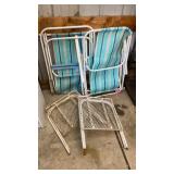 (2) Beach Chairs & Small Folding Patio Tables