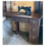 Antique Singer Sewing Machine & Cabinet