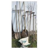 Shovels, Dirt/Leaf Rakes, Hoes, Pitch Fork &