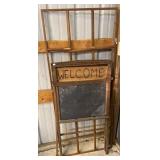 Black Board Easel & Patio Window Grid