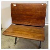 Antique Eclipse School Desk with Folding Seat