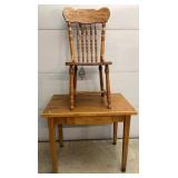 Vtg Library Table & Chair