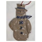 Rowe Pottery Works Snowman Ornament
