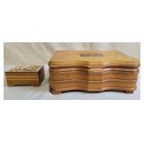 Wooden Jewelry Box & Small Trinket Box
