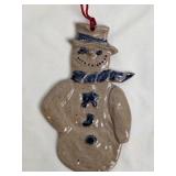 Rowe Pottery Works Snowman Ornament