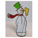 Stained Glass Snowman Figure