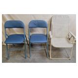 Folding Lawn Chair & 2 Folding Chairs