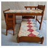 Wooden Doll Bunk Bed Set