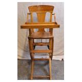 Antique Oak Convertible High Chair