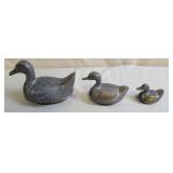 3 Pewter Duck Trinket Dishes