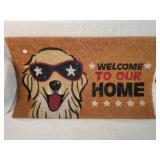 Welcome mat,  with dog face
