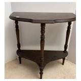Vtg Half Rd Table 22x11x23