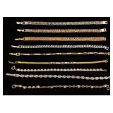 Gold & silver tone rhinestone bracelets