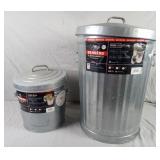 Galvanized Trash Can & Ash Bucket
