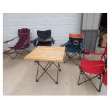 Folding Bag Chairs & Folding Table