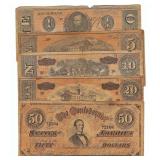 5 Confederate States Of America Currency