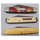 3 Pocket Knives, Officer Knife, Vintage