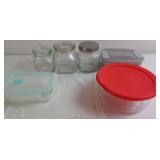 Pyrex Refrigerator Dish, Glass Canister Jars &