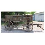 Horse-Drawn Farm Wagon w/Wood Spoke Wheels