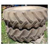 Set of 18.4-34 Dual Tractor Tires w/Steel Rims