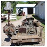 Worthington Stationary Engine On Platform Cart
