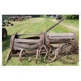 Antique Horse-Drawn Field Roller, Flywheel & Wheel