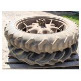 2 Farmall ? 10-38 Rear Tractor Tires On Steel Rims
