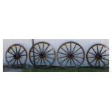 4 Wood Spoke Wagon Wheels