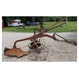 1-Bottom Plow On Steel Wheels, Hand Trip