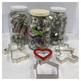 Vtg Glass Gallon Jars & Cookie Cutters