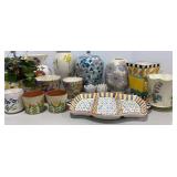 Porcelain Planters, Vases & Divided Tray