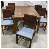 Antique Oak Dining Table, 5 dining & a captains