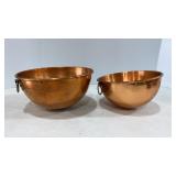 Vtg Copper Rd Bottom Mixing Bowls