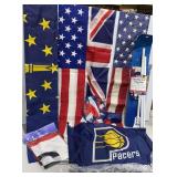 US, Indiana, Union Jack Flags