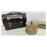 Vtg Lunch Box, Silver Plate Candy & Tin