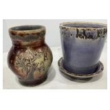 Black Clay Student Pottery Planter & Vase